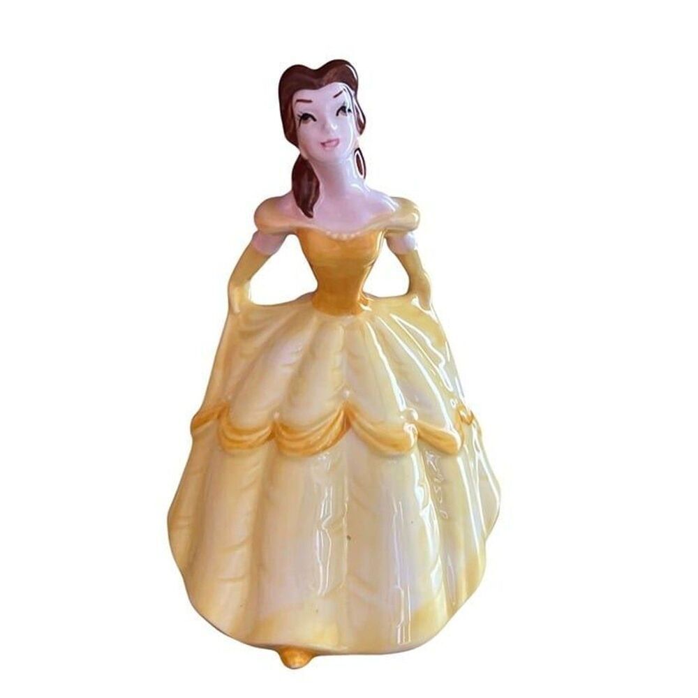 Disney Belle Ceramic Figurine Beauty & The Beast Yellow Gown Collectible Vintage